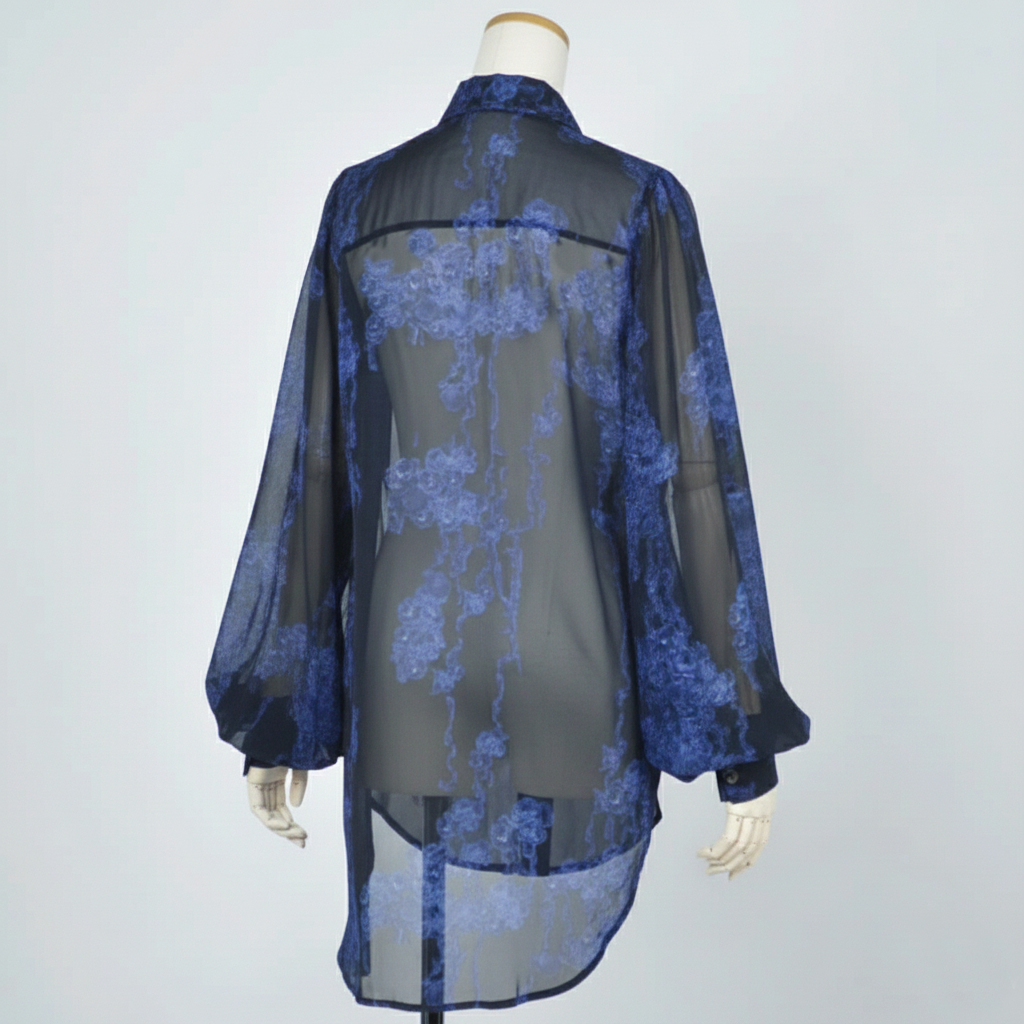 蓝色的血腥玫瑰衬衫