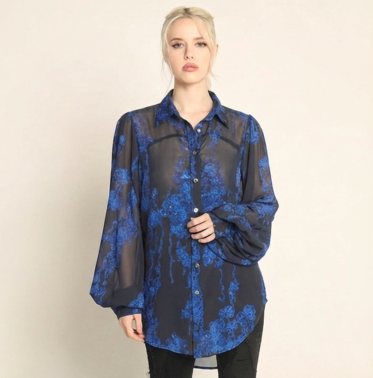 Blue Bloody Rose Blouse