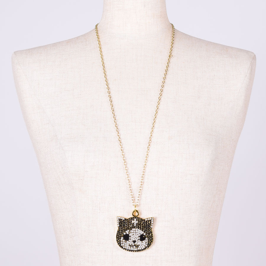 ANGRY Sparkle Cat Necklace