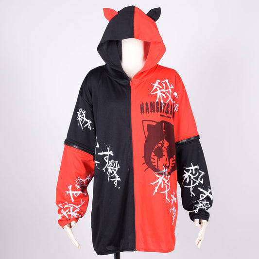 H&A Cat Ear Chaos Hoodie / BK-RD