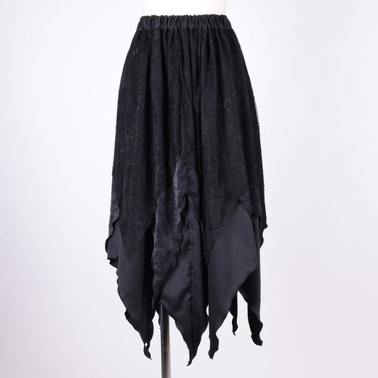 Vampire Triple-Layered Damage Lace Skirt
