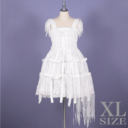 White Dragon Bird Cage Dress【XL Size】
