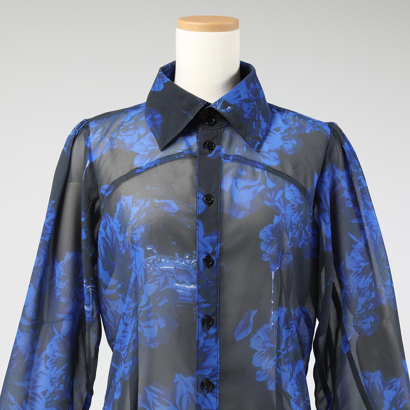 Bloody Blue Dahlia blouse