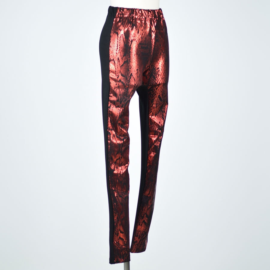 Shiny Snake Pattern Leggings Pants