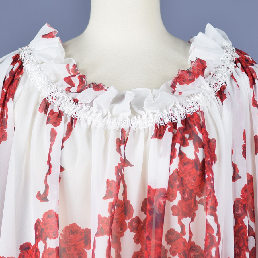 Bloody Rose Off Shoulder Tunic
