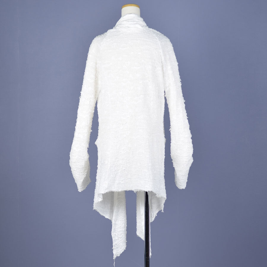 Damage long white cardigan