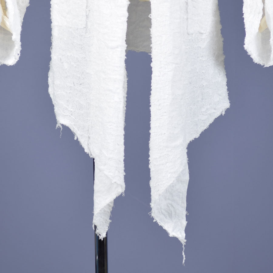 Damage long white cardigan