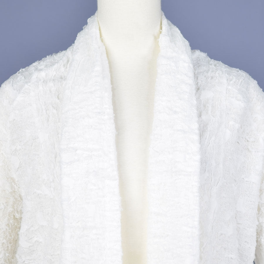 Damage long white cardigan