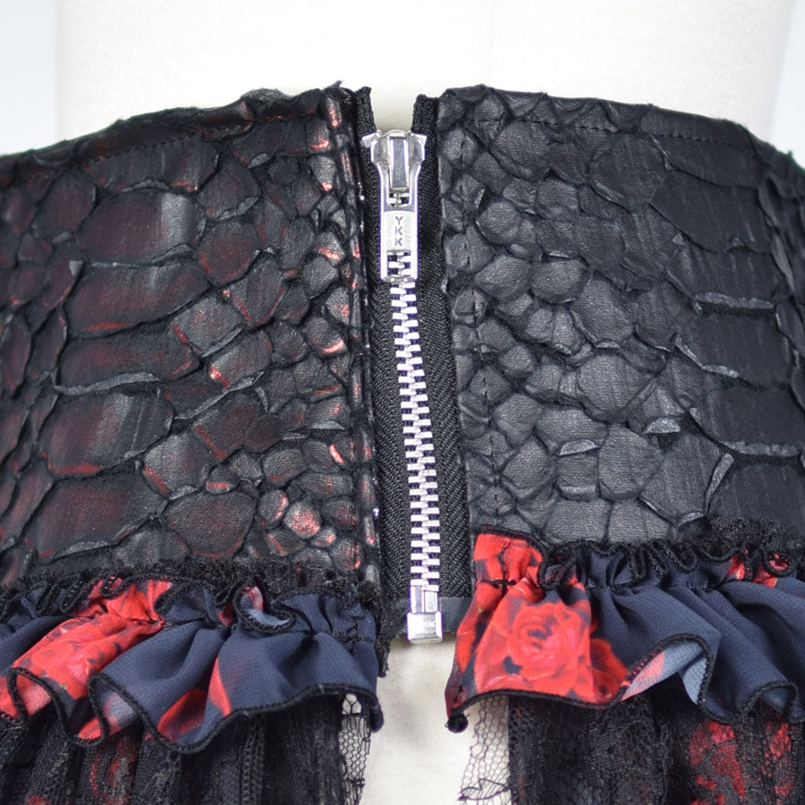 Blood Rose Dragon Leather Corset