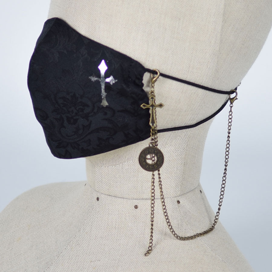 Cross & Clock Charm Long Chain Maccessory