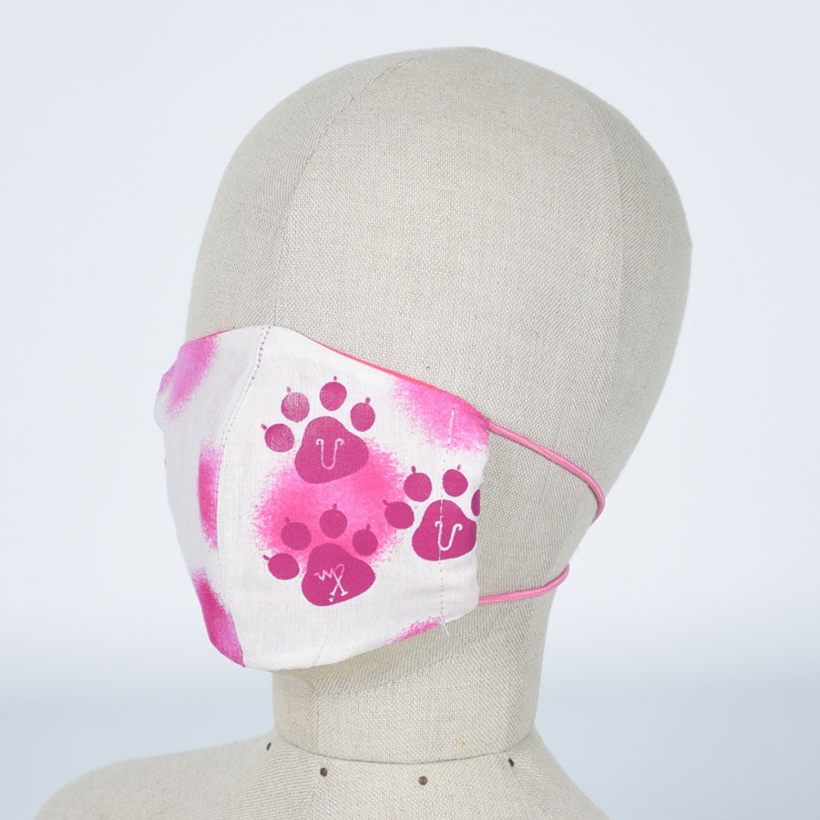 Footprint Pink Cat Mask Wear / M