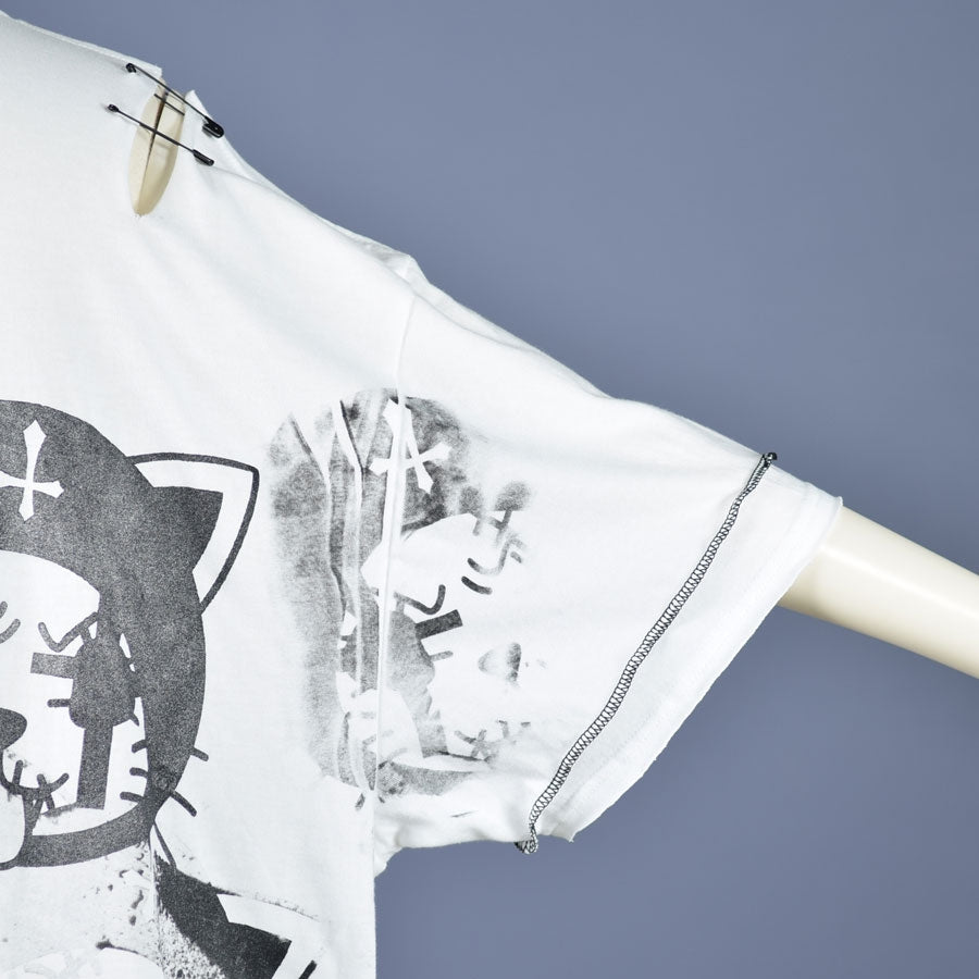 Hand-drawn cross oversize T-sh