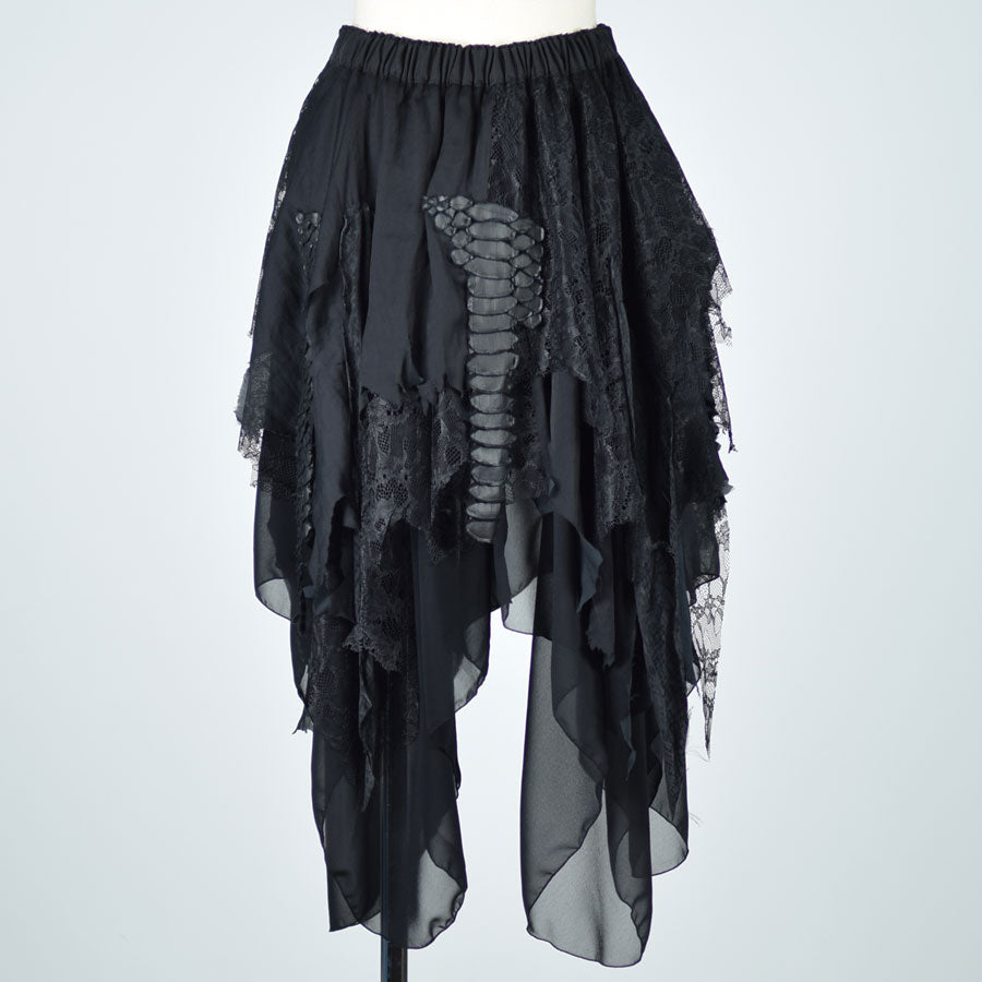 Black lace hotsell chiffon skirt