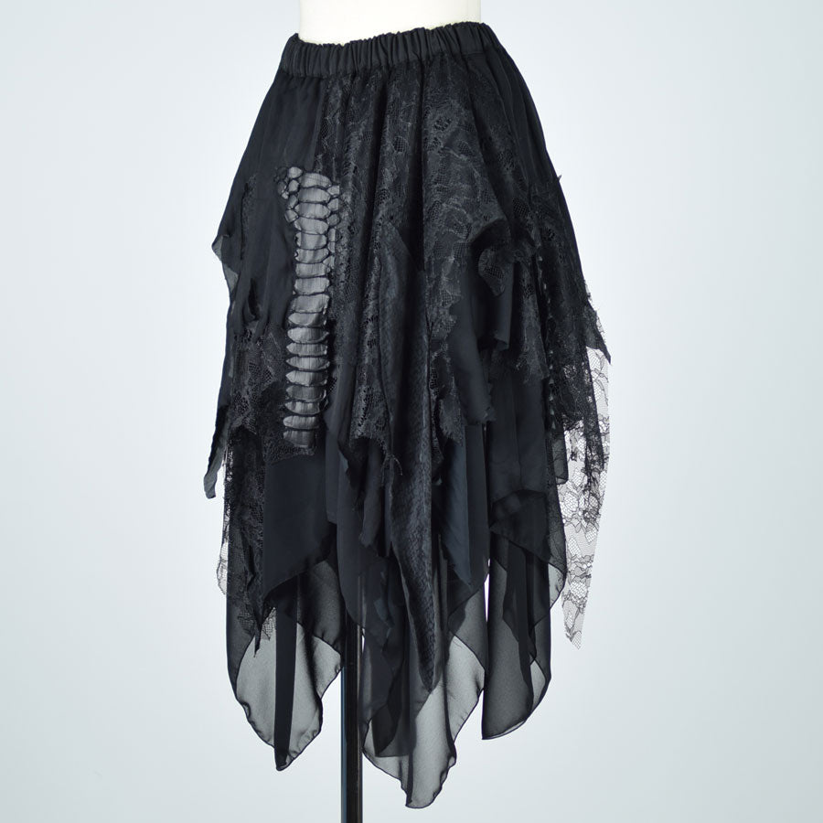 Layered lace chiffon skirt