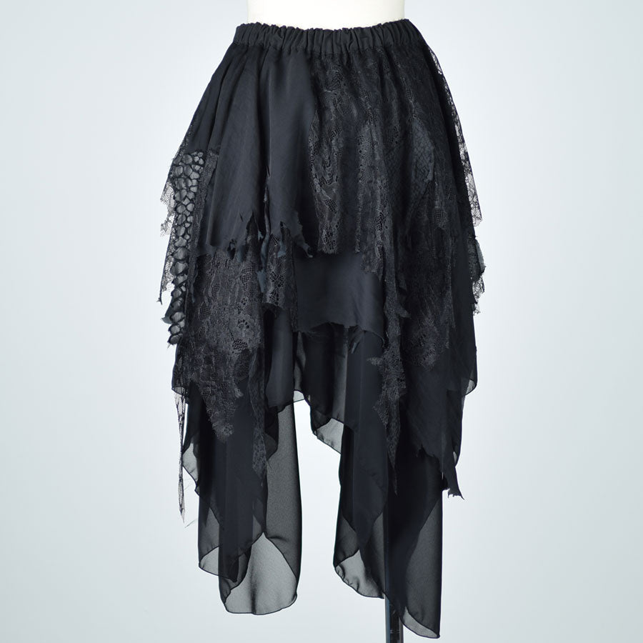 Layered Lace Chiffon Skirt