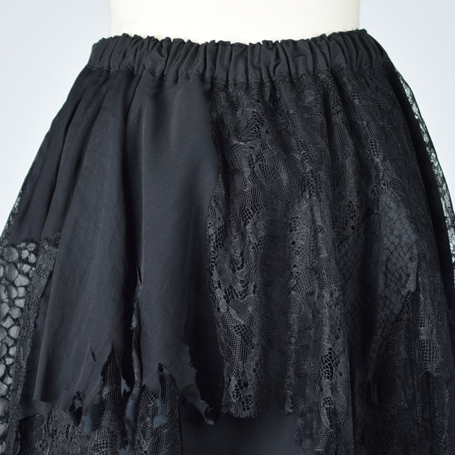 Layered lace chiffon skirt