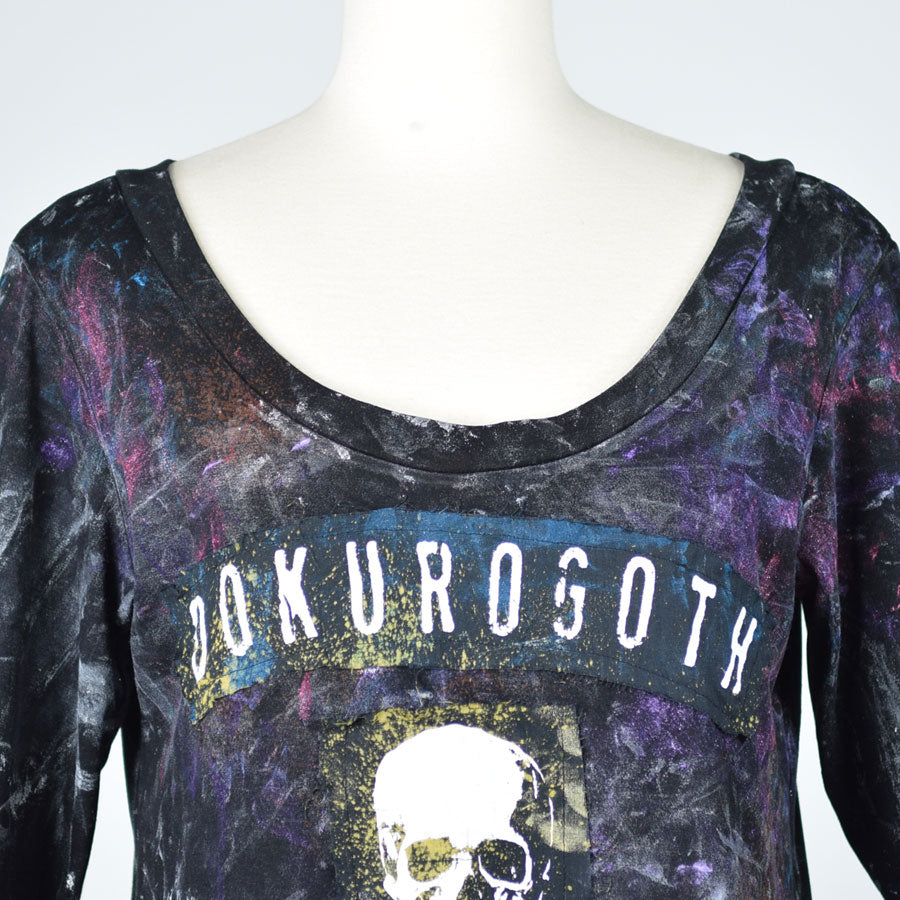 Off-shoulder skull tunic