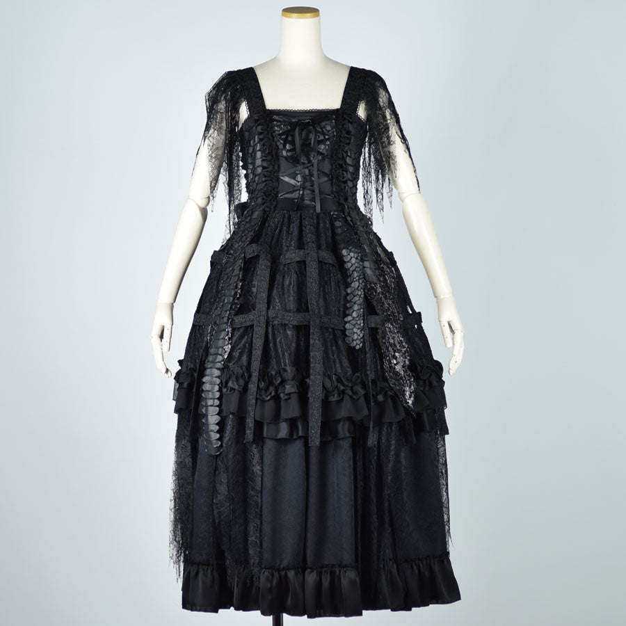 Dragon Scale Bird Cage Long Dress