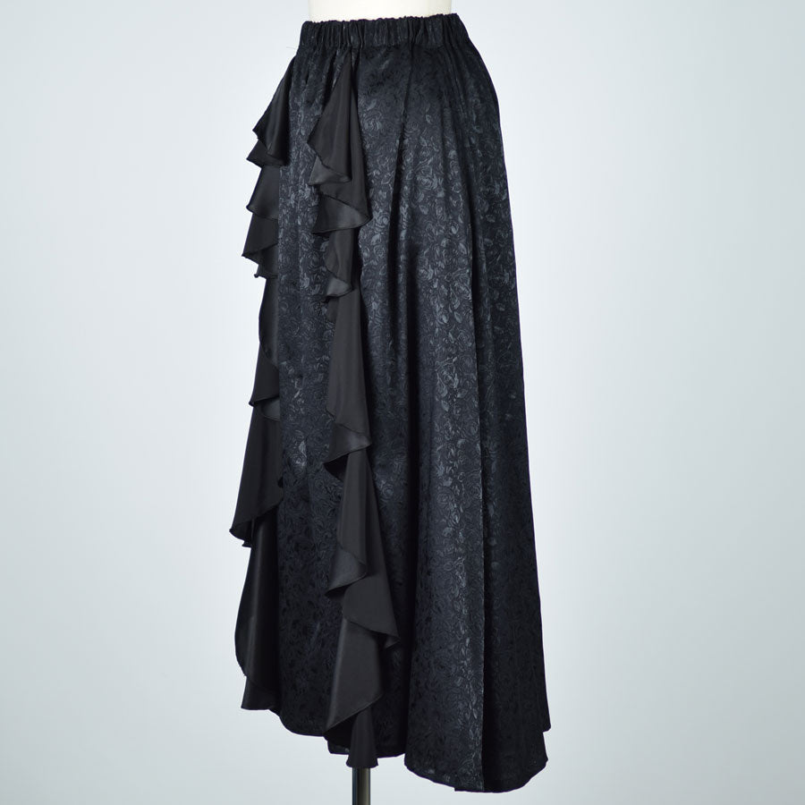 Ruffle Jacquard Long Skirt