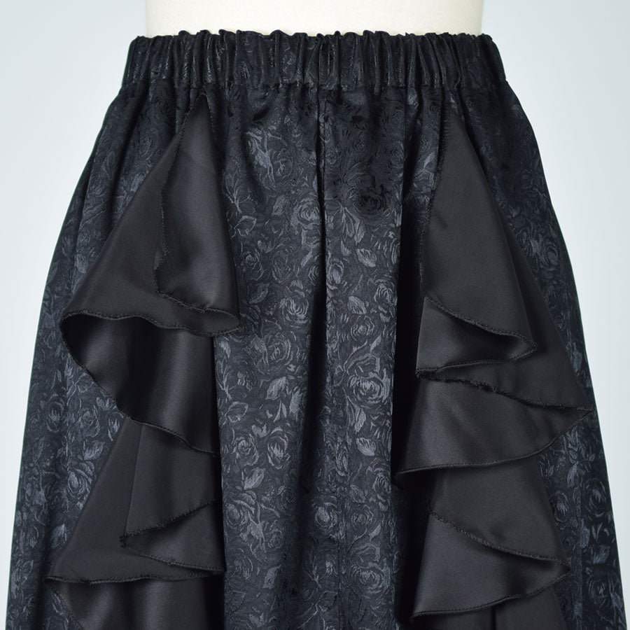 Ruffle Jacquard Long Skirt