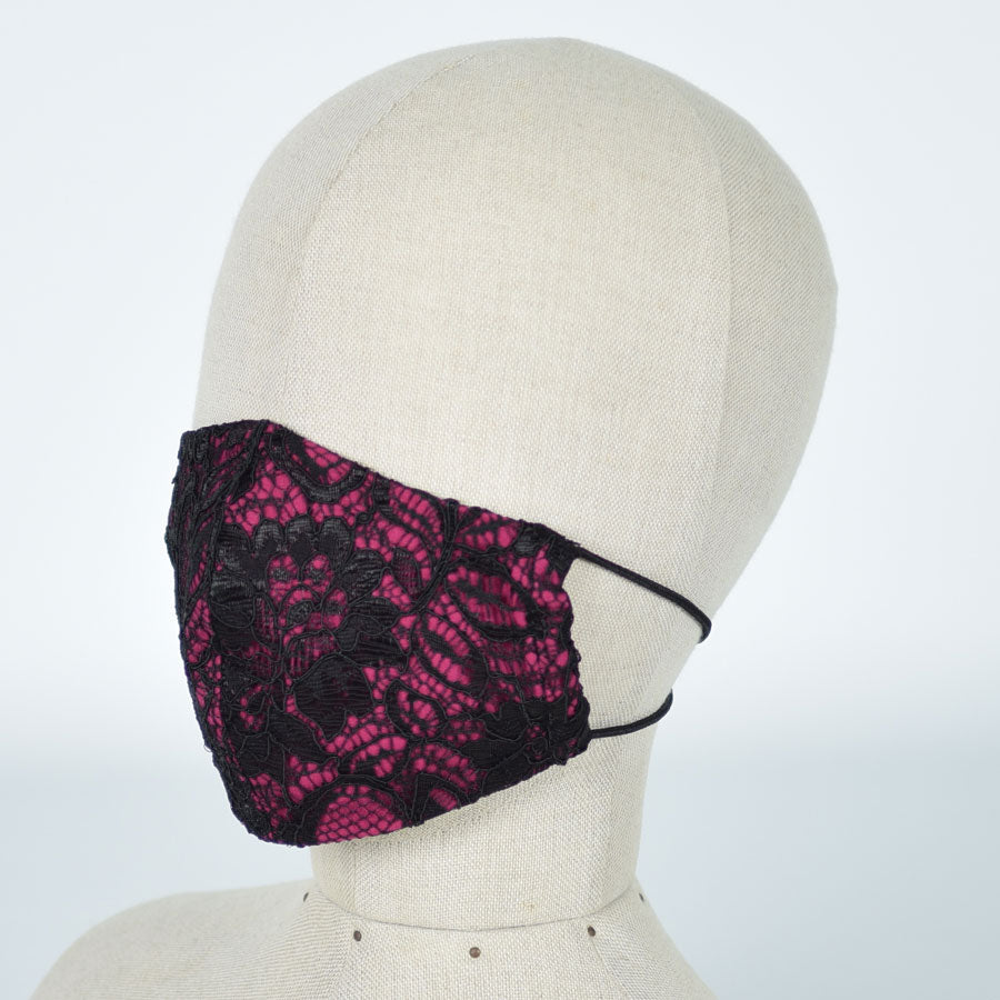 Pink Gothic Lace Mask Wear / M