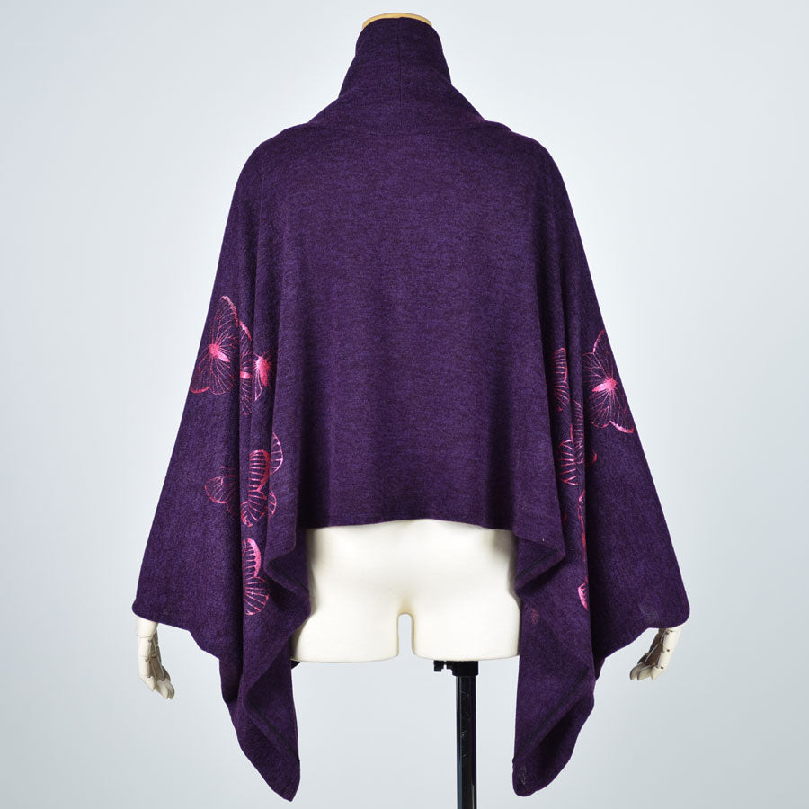 Kimono High Neck Butterfly Knit