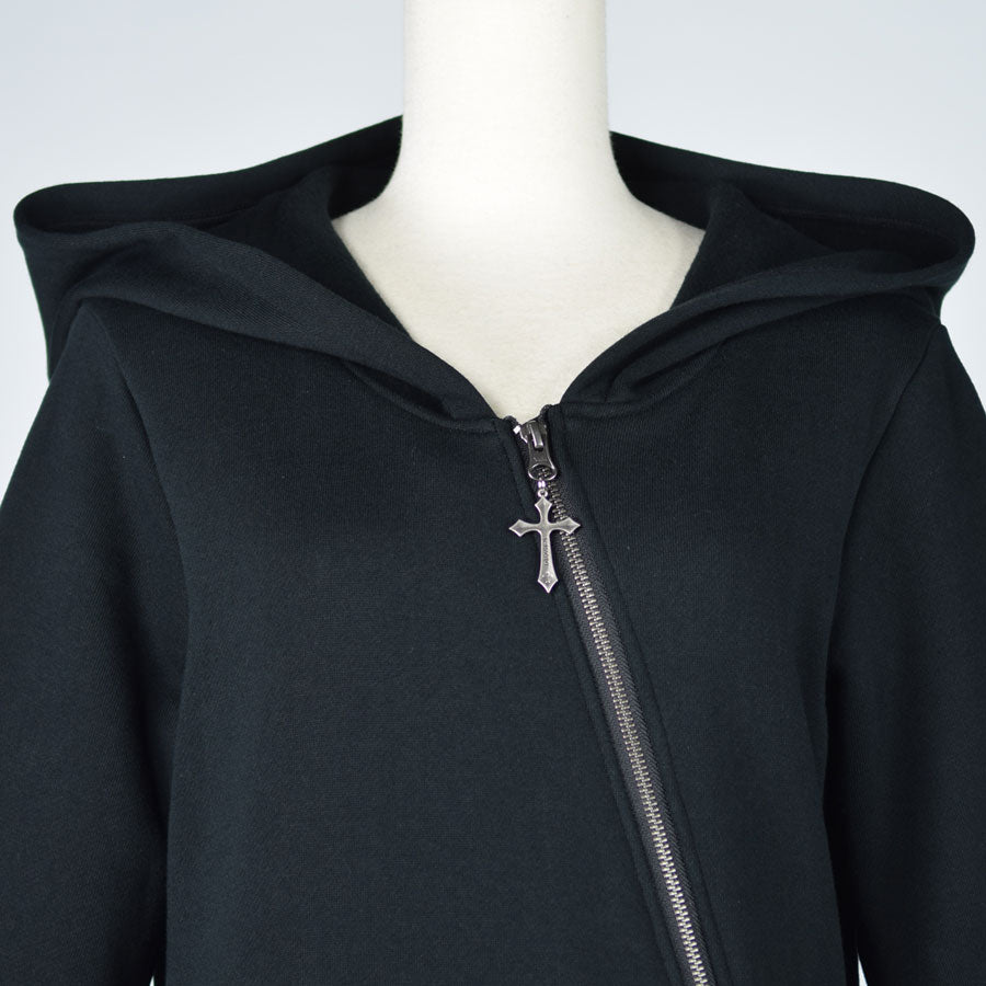 Long hoodie sale with zipper