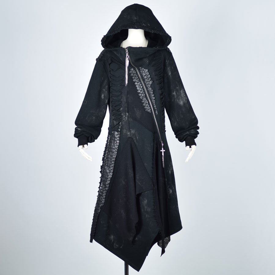 Asymmetric damage Long Hoodie / M