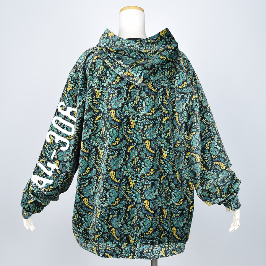 Floral velor hoodie