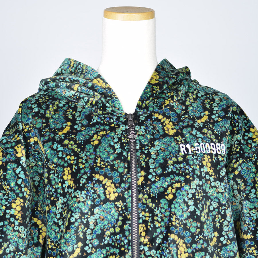 Floral velor hoodie