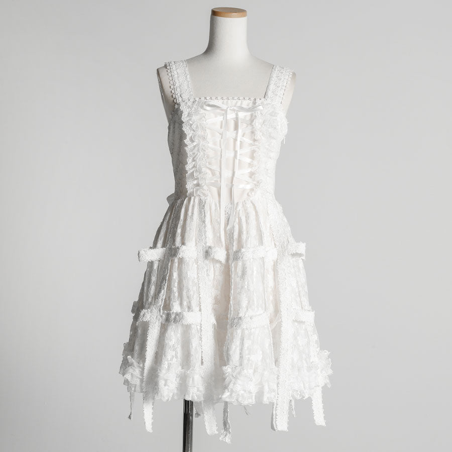 White Rose Bird Cage Dress