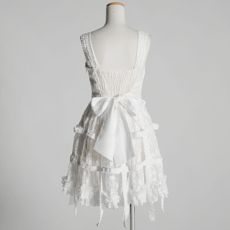 White Rose Bird Cage Dress