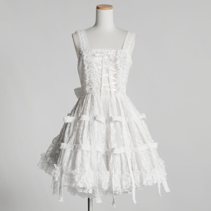 White Rose Bird Cage Dress