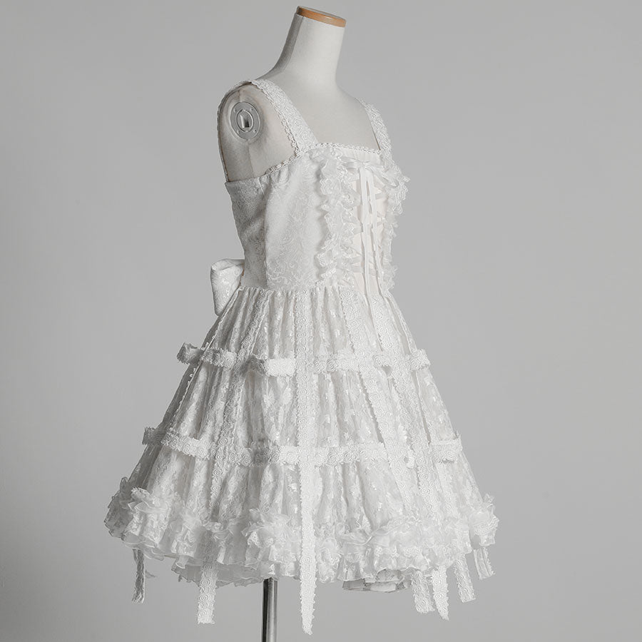 White Rose Bird Cage Dress