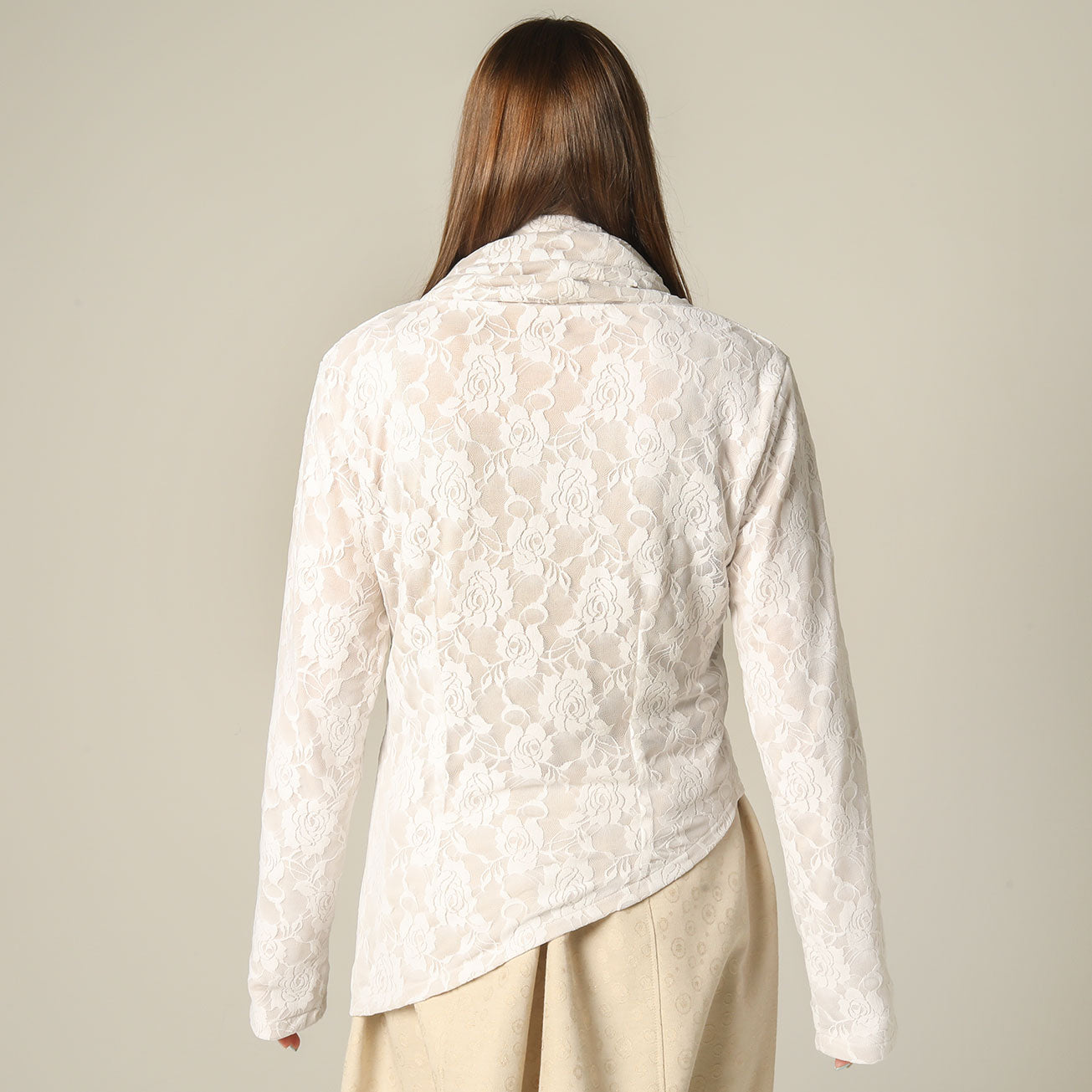 Rose Lace Asymmetry Tops