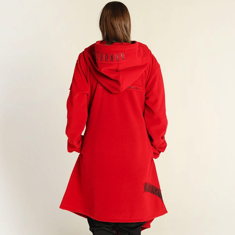 Asymmetric Red Long Hoodie (2 sizes)