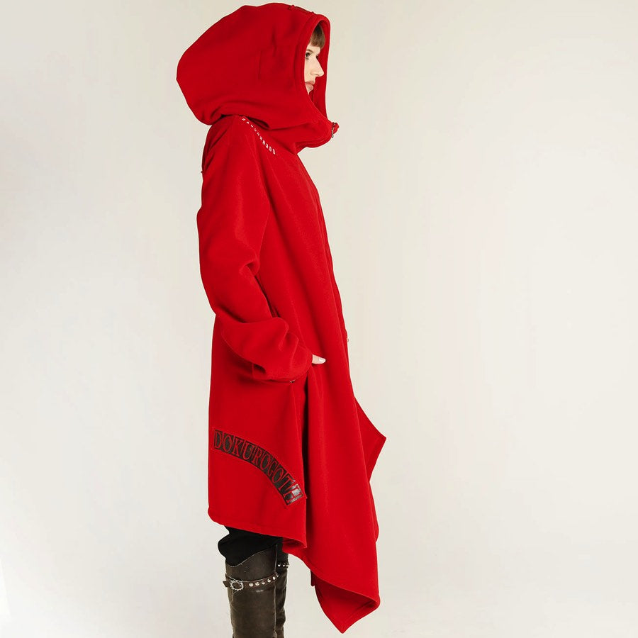 Asymmetric Red Long Hoodie (2 sizes)