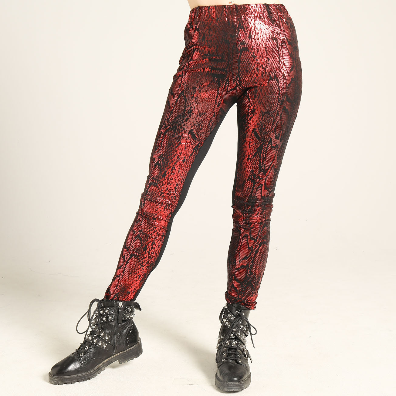 Shiny Snake Pattern Leggings Pants