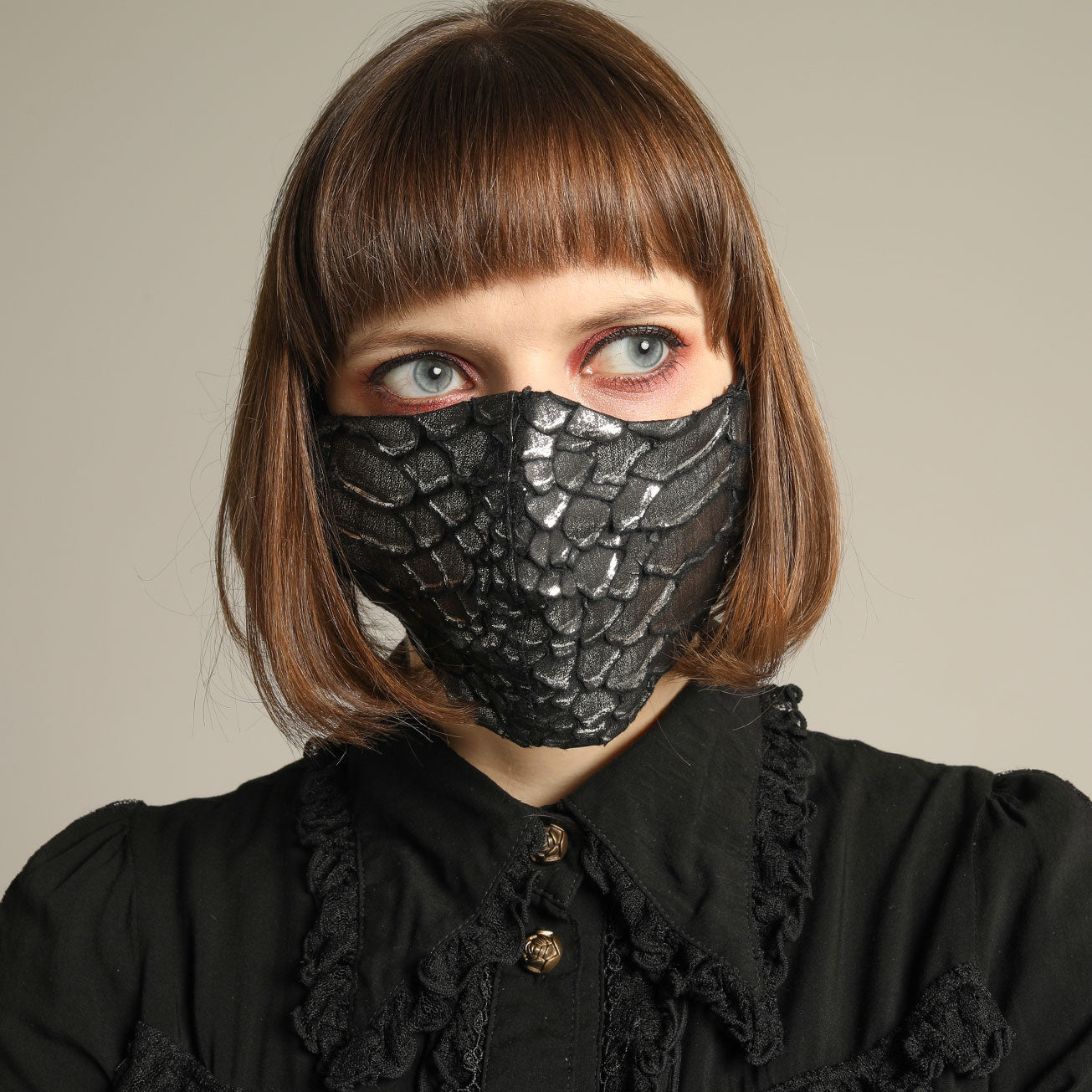 Silver Dragon Leather Mask Wear (2 size)