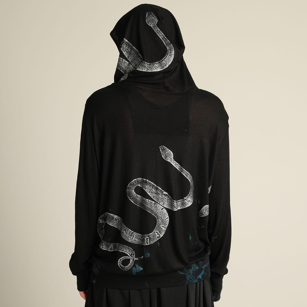 Rib Crash paint snake hoodie