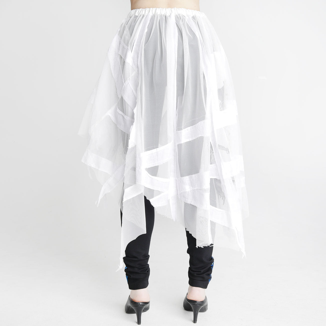 Mesh gauze see-through skirt
