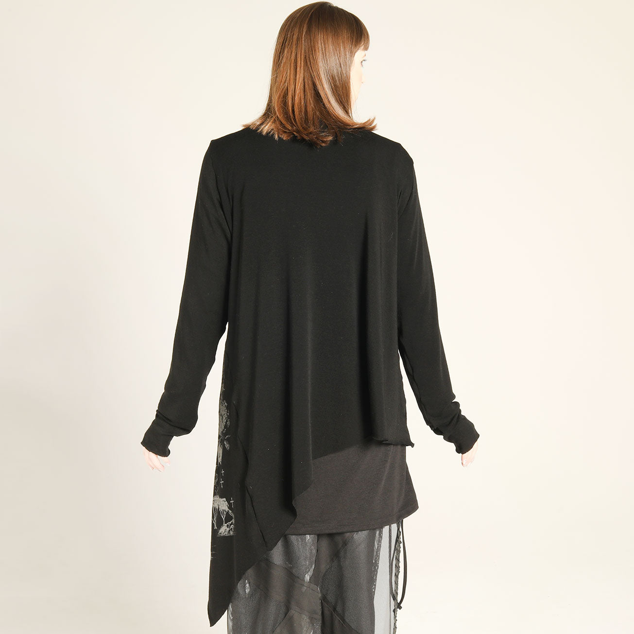 Drape Cotton Asymmetric Cardigan