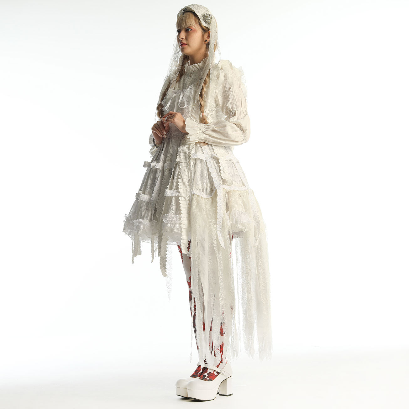 White Dragon Bird Cage Dress