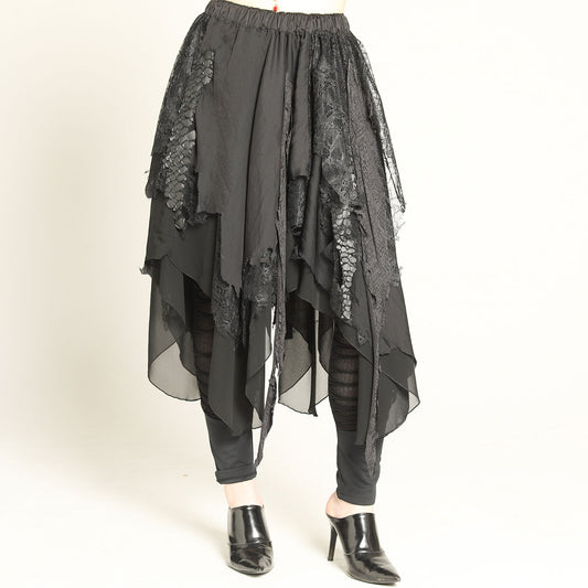Layered Lace Chiffon Skirt