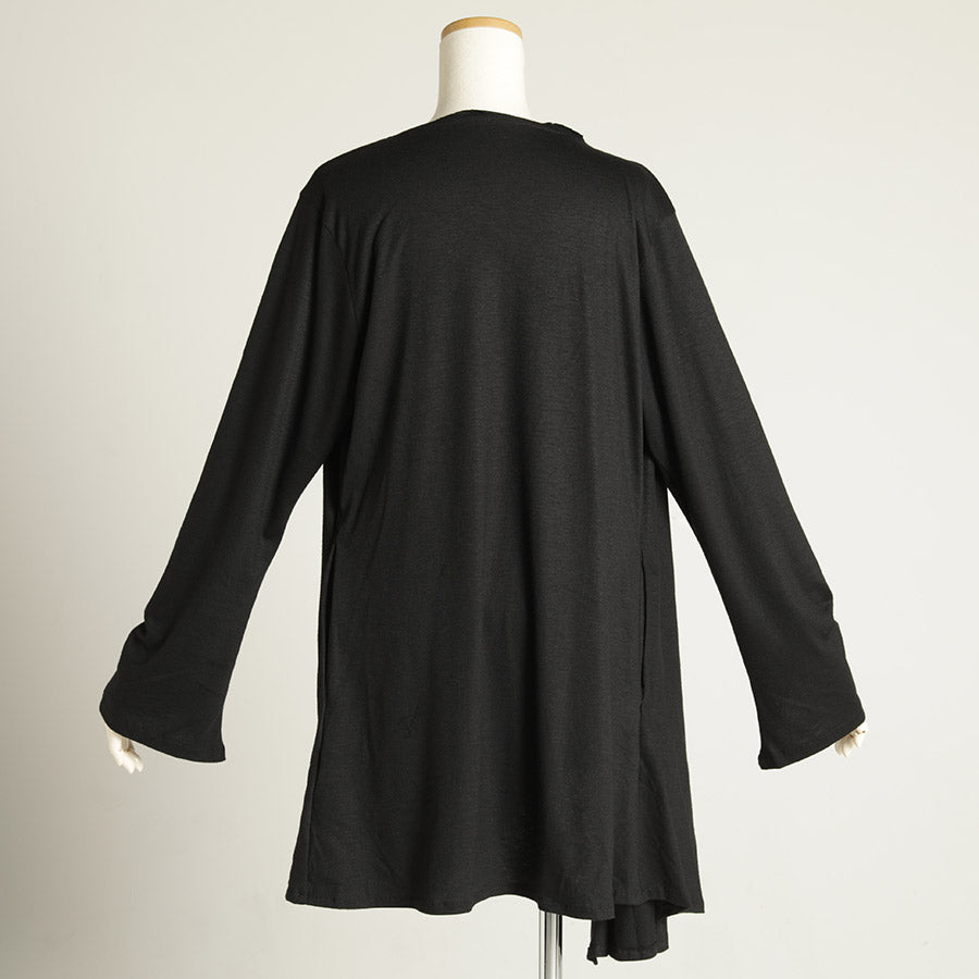 Zipper Drape Feather Cardigan