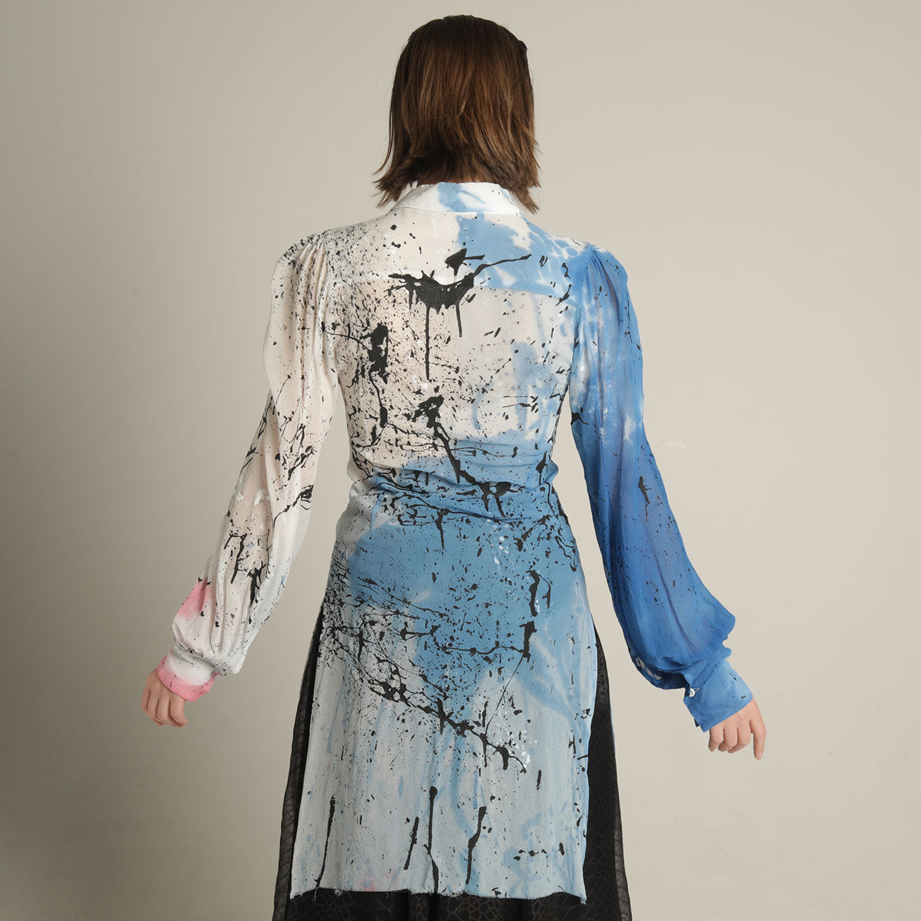 NATUARASHI silk Volume sleeve blouse