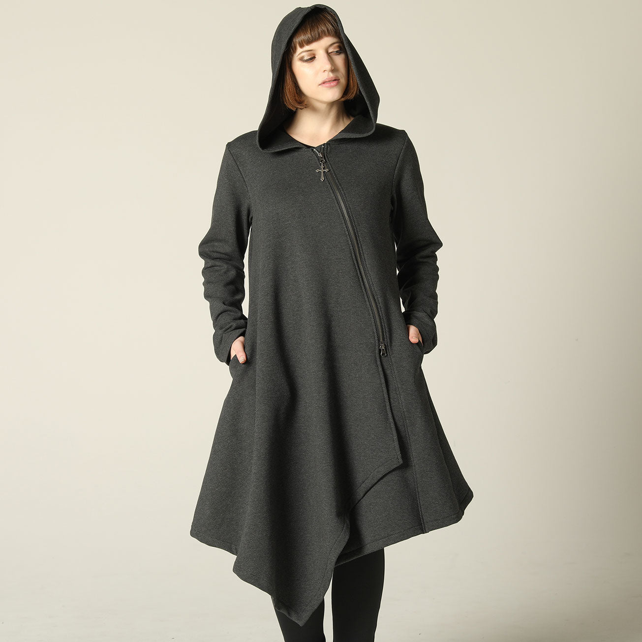 Asymmetric Long Hoodie / M