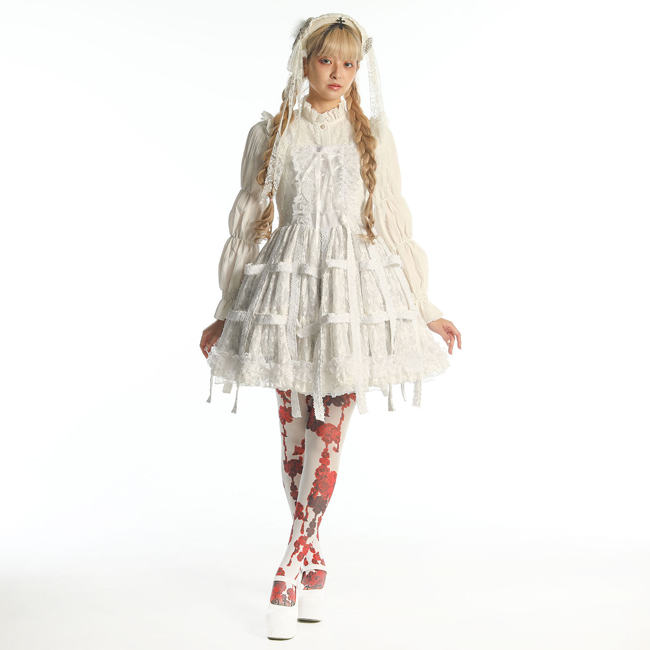 White Rose Bird Cage Dress