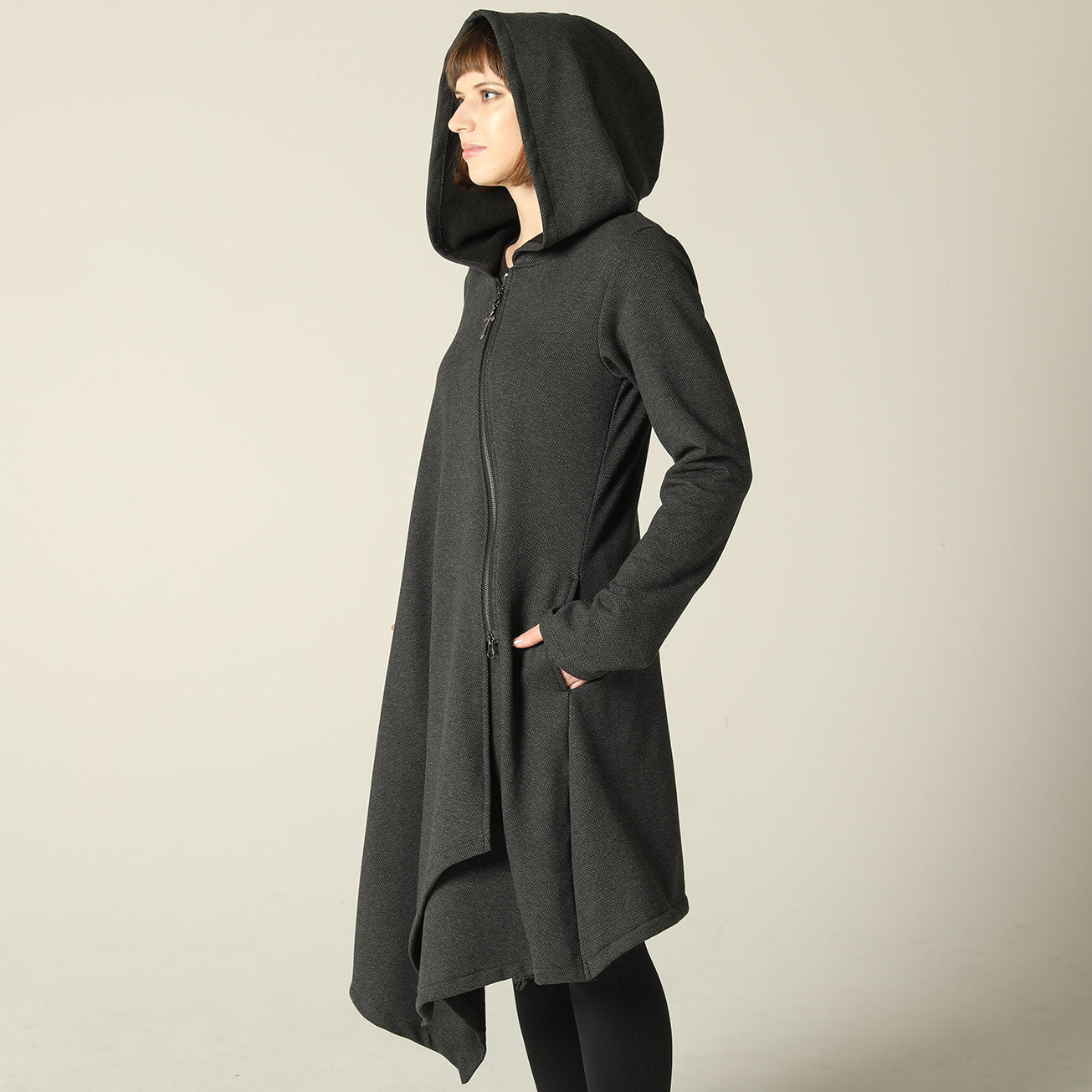 Asymmetric Long Hoodie / M