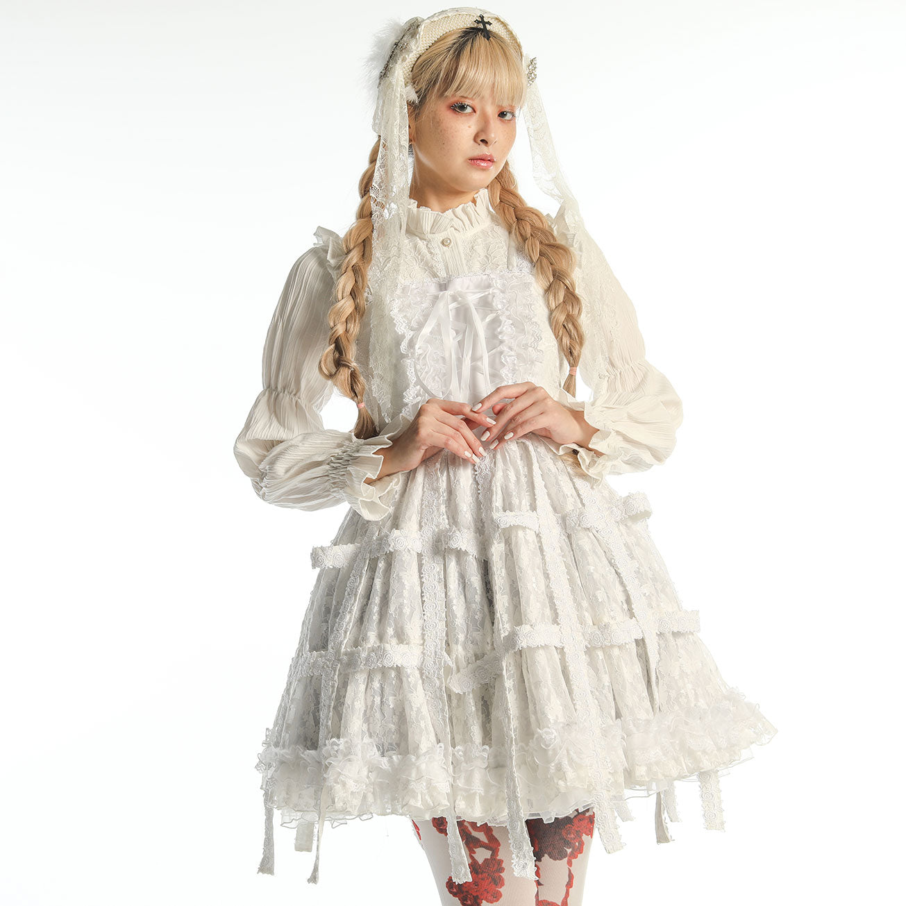 White Rose Bird Cage Dress